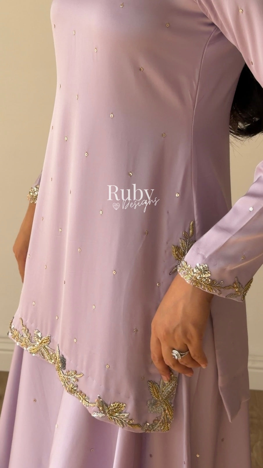 REYA Lilac - 3 Piece Silk Suit with Matching Potli Bag