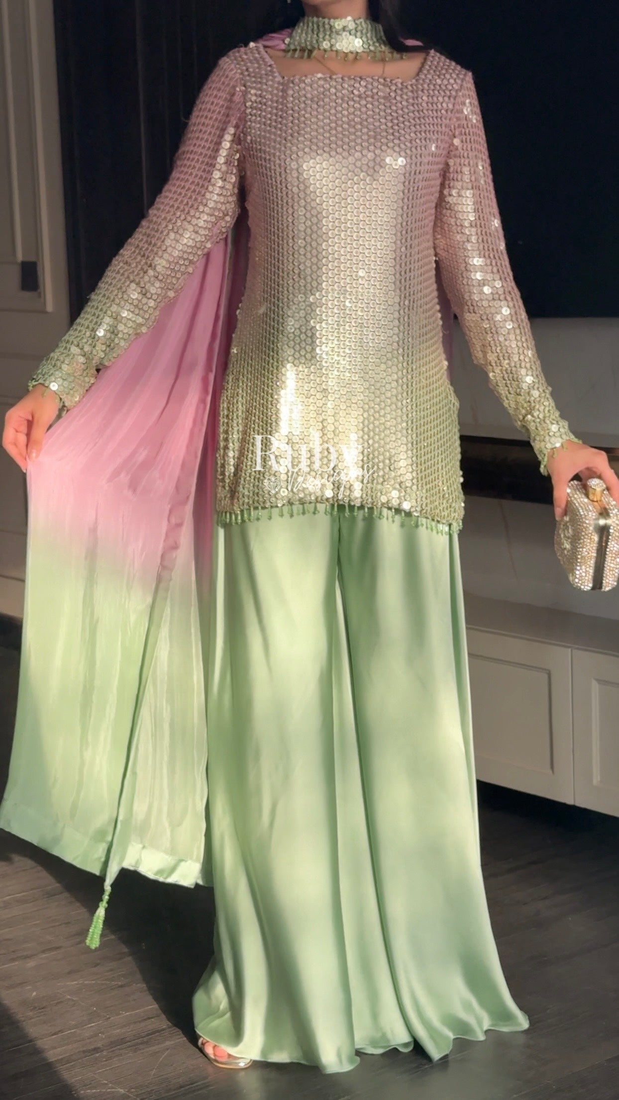 ALARA Haze - 3 Piece Silk Suit with Choker Dupatta