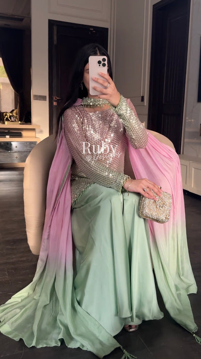 ALARA Haze - 3 Piece Silk Suit with Choker Dupatta