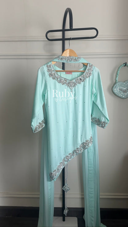 RANI Mint - 3 Piece Luxury Silk with Matching Bag