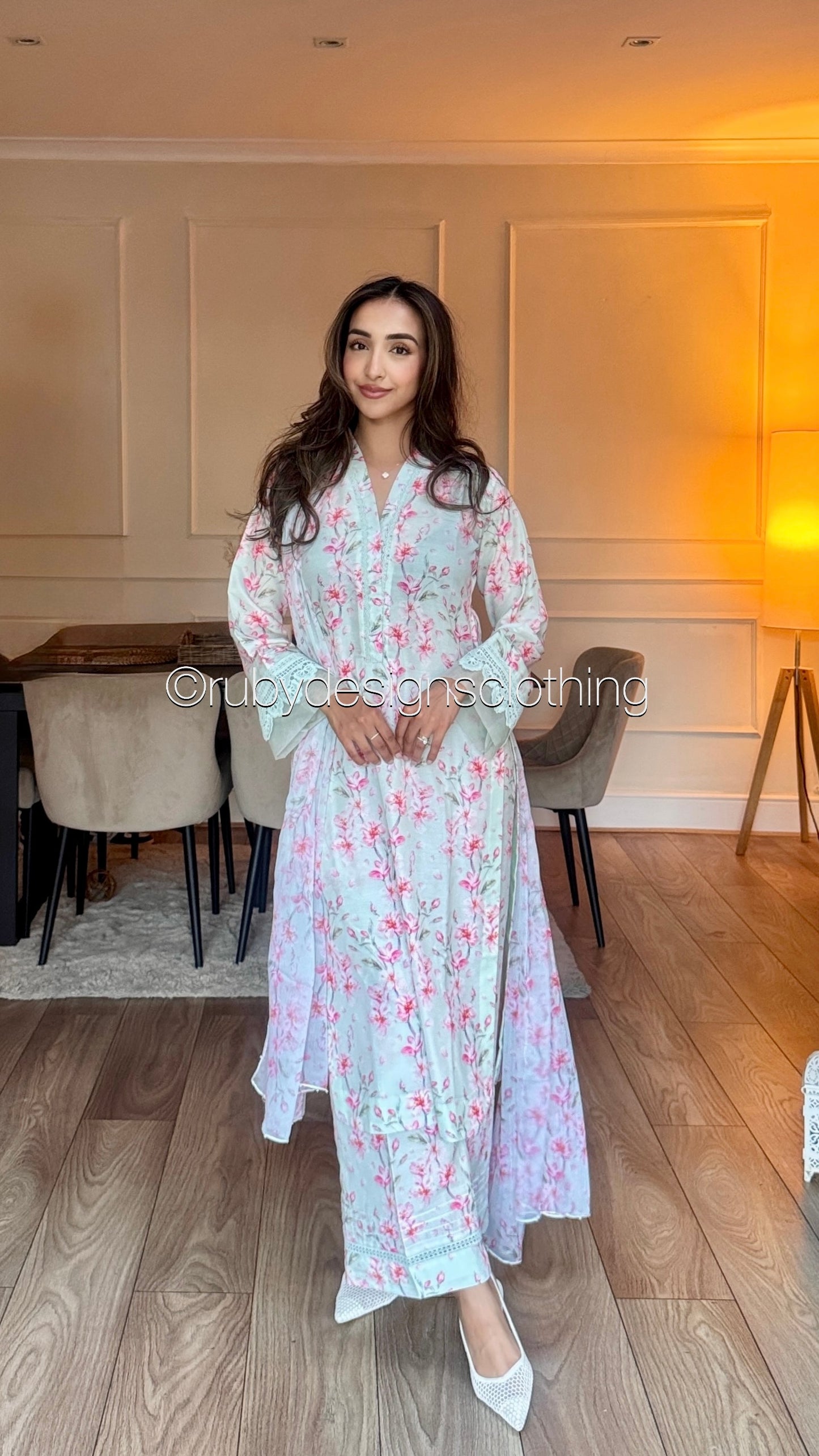 NARMEEN - 3 Piece Swiss Lawn Suit with Chiffon Dupatta