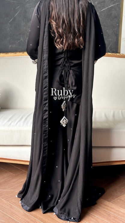 RANI Noir - 3 Piece Luxury Silk Suit with Matching Bag