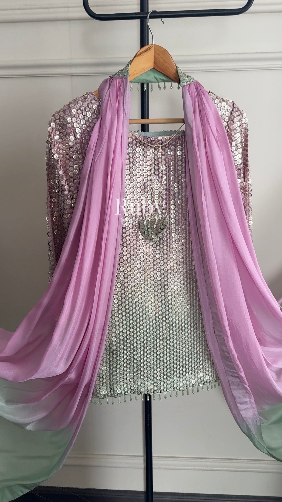 ALARA Haze - 3 Piece Silk Suit with Choker Dupatta