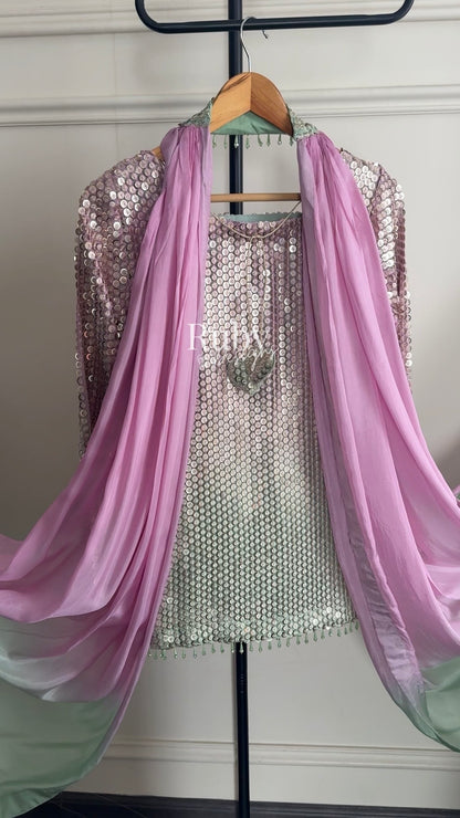 ALARA Haze - 3 Piece Silk Suit with Choker Dupatta