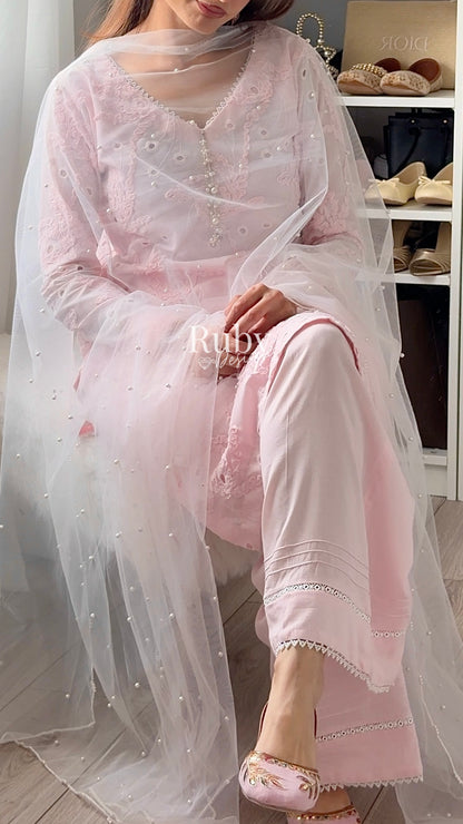 NOOR Blush - 3 Piece Lawn Suit with Two-Toned Dupatta