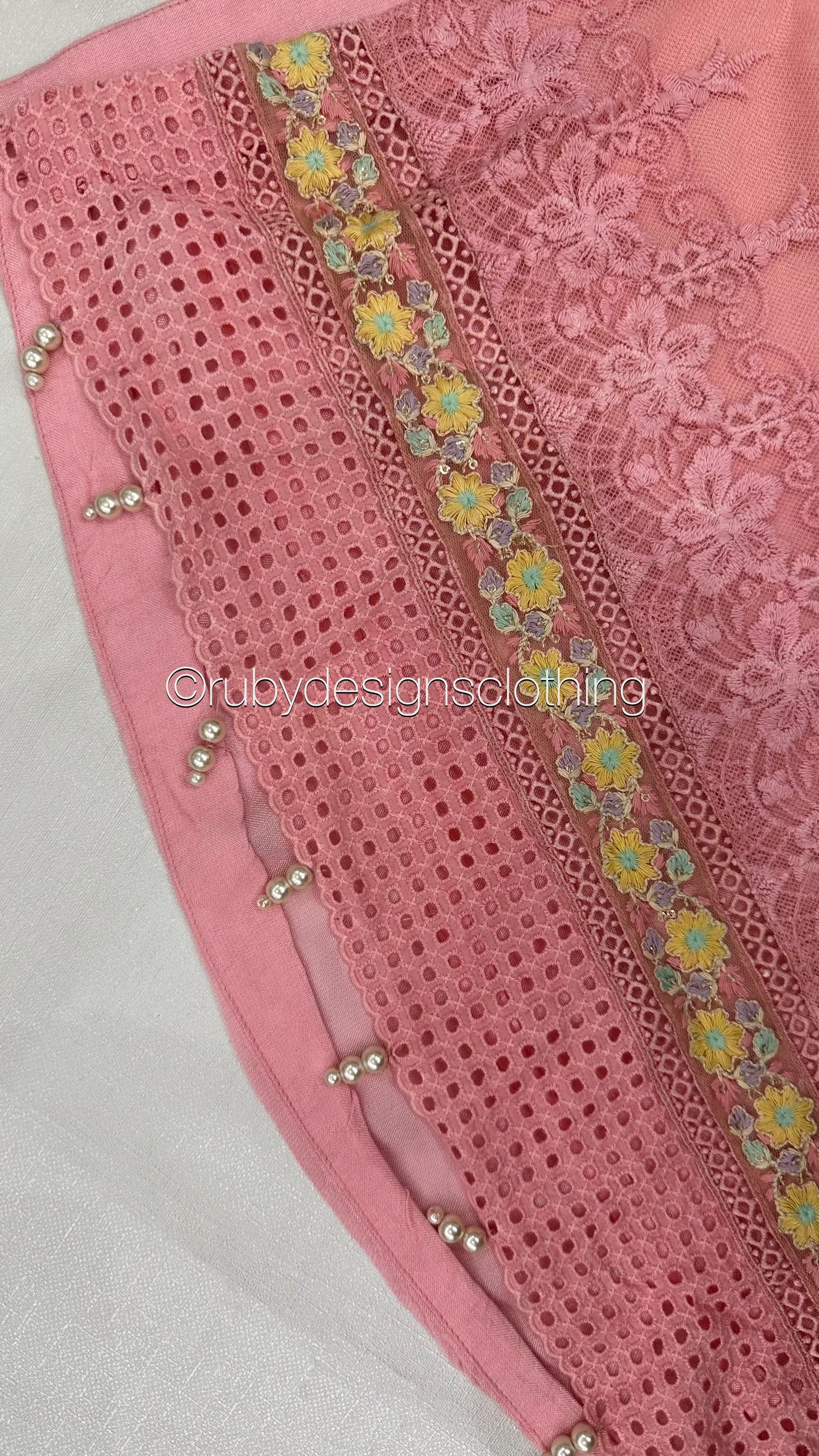 Minor Defect - NISA - 3 Piece Rose Pink Suit with Pearls (8748073615573)