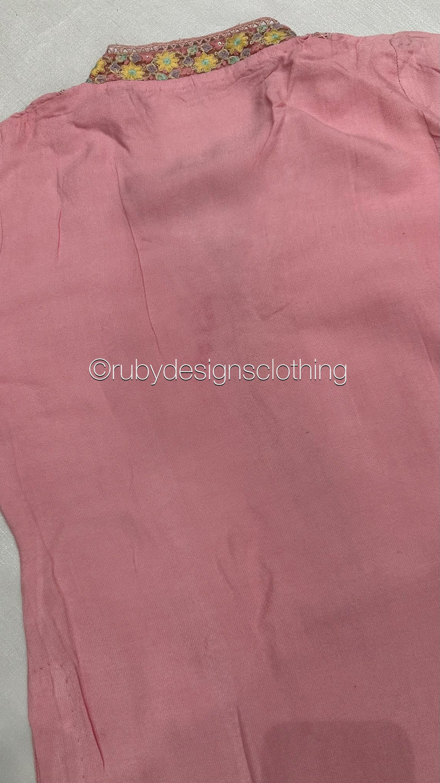 Minor Defect - NISA - 3 Piece Rose Pink Suit with Pearls (8748061327573) (8748069978325) (8748072665301)