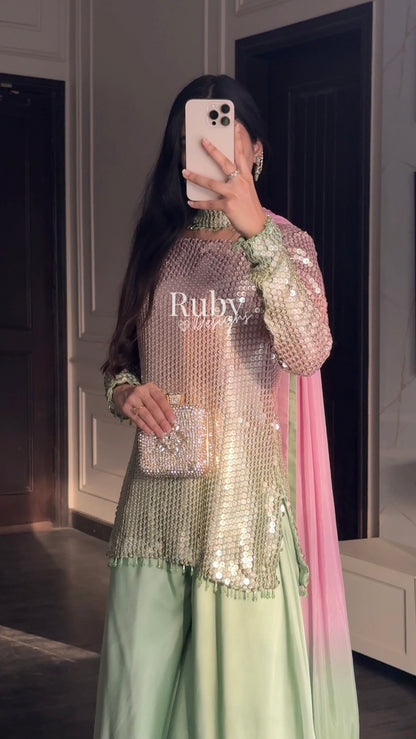 ALARA Haze - 3 Piece Silk Suit with Choker Dupatta