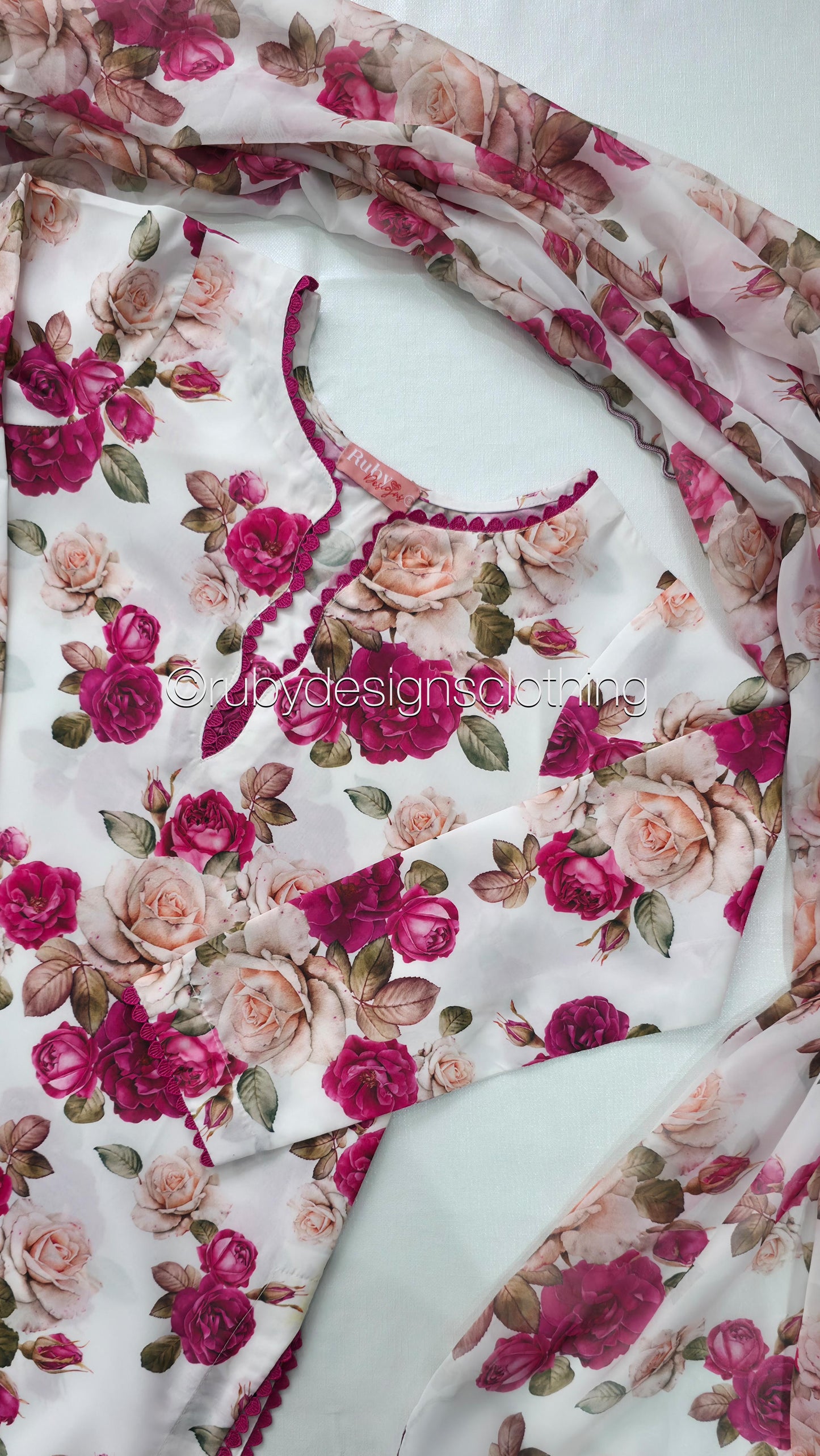 Pressed Rose  - 3 Piece Swiss Lawn Suit with Silk Dupatta