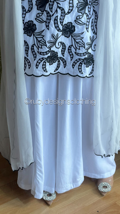 ELIA Midnight - 3 Piece Swiss Lawn Suit with Flowy Wide-Leg Pants