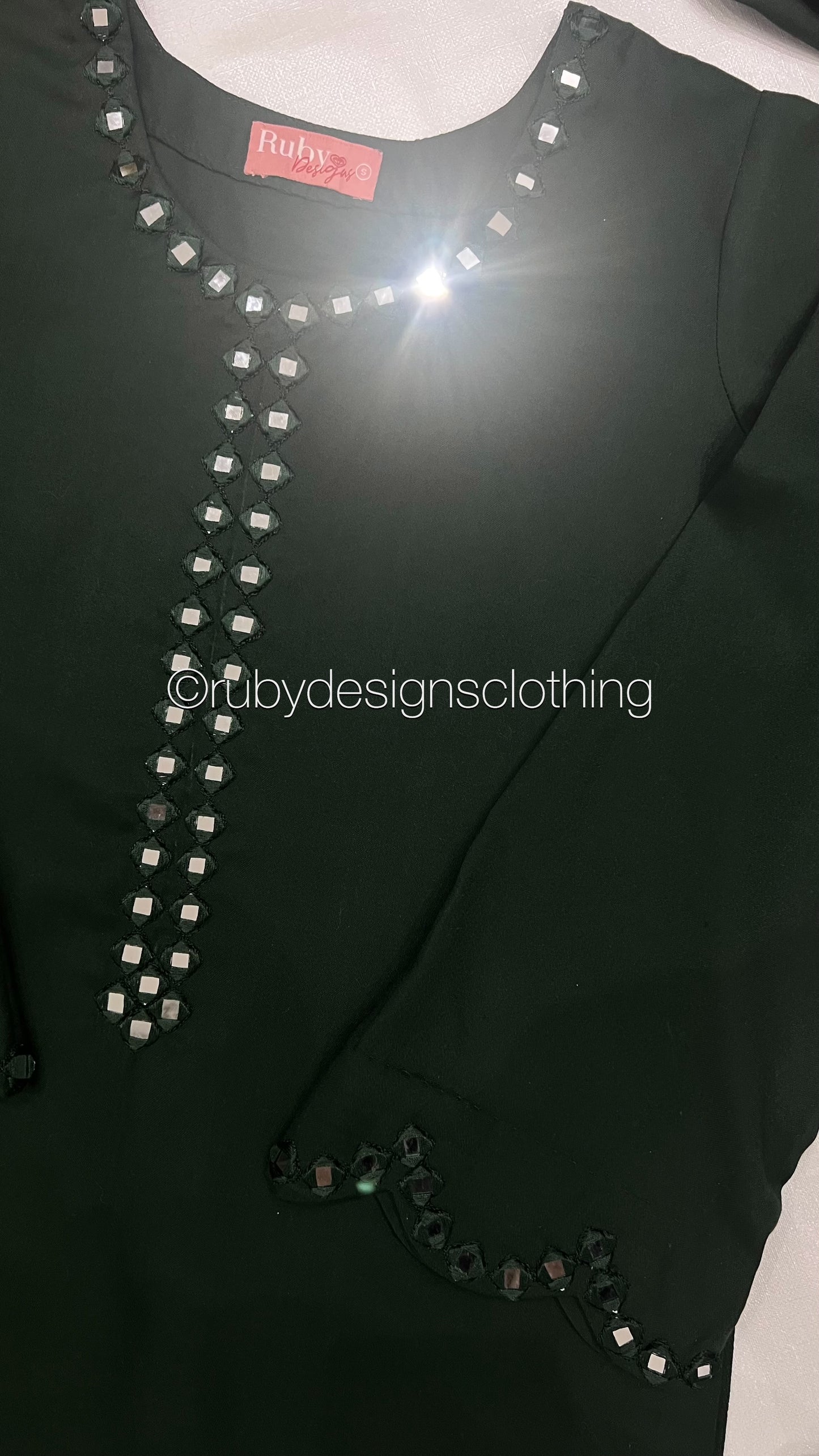 HANIA - 3 Piece Forest Green Marina Suit with Shawl