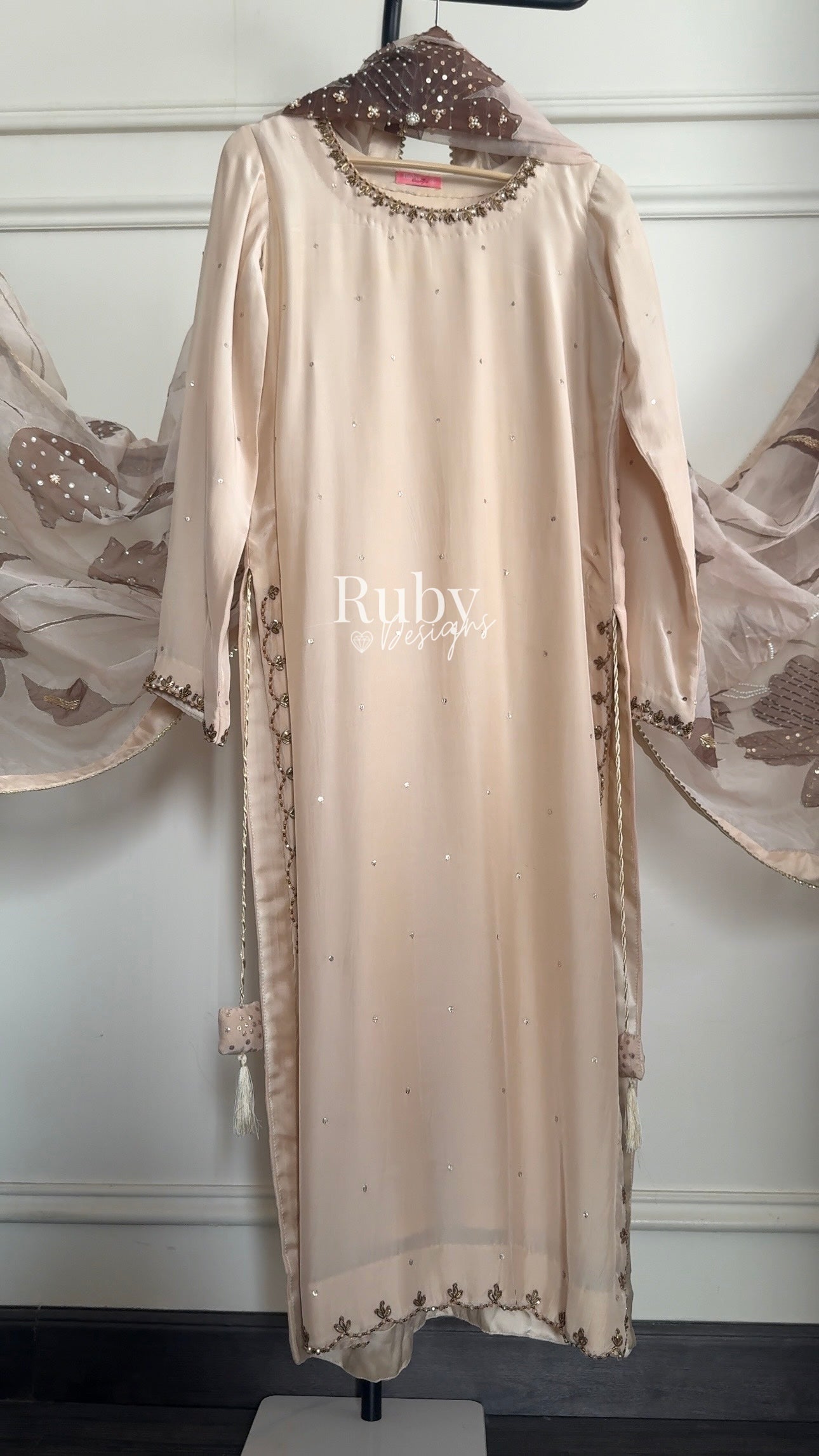 HEER - 3 Piece Silk Suit with Handpainted Dupatta