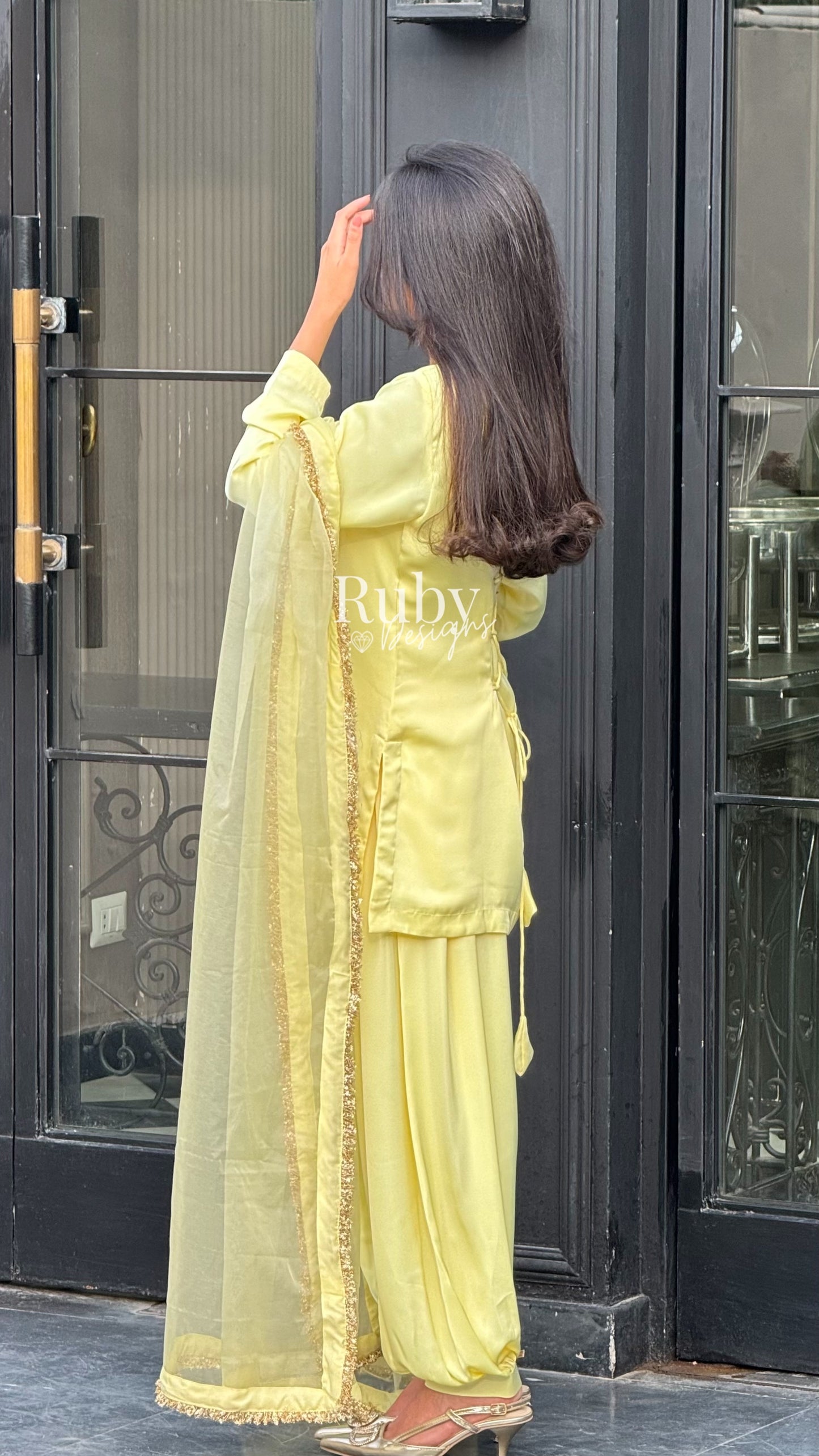 AMELLE Honey - 3 Piece Silk Suit with Balloon Pants