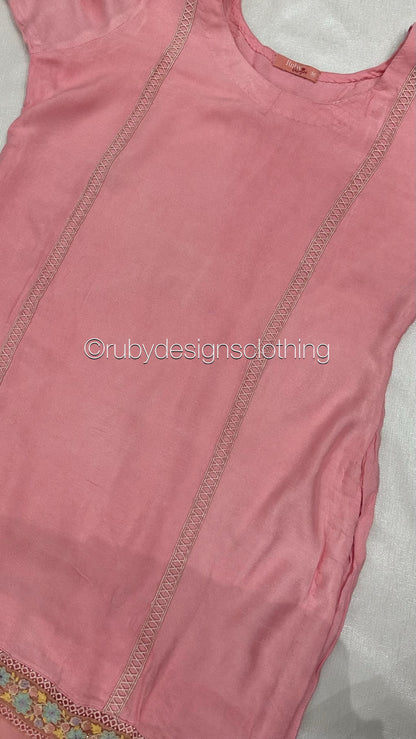 Minor Defect - NISA - 3 Piece Rose Pink Suit with Pearls (8748067815637)