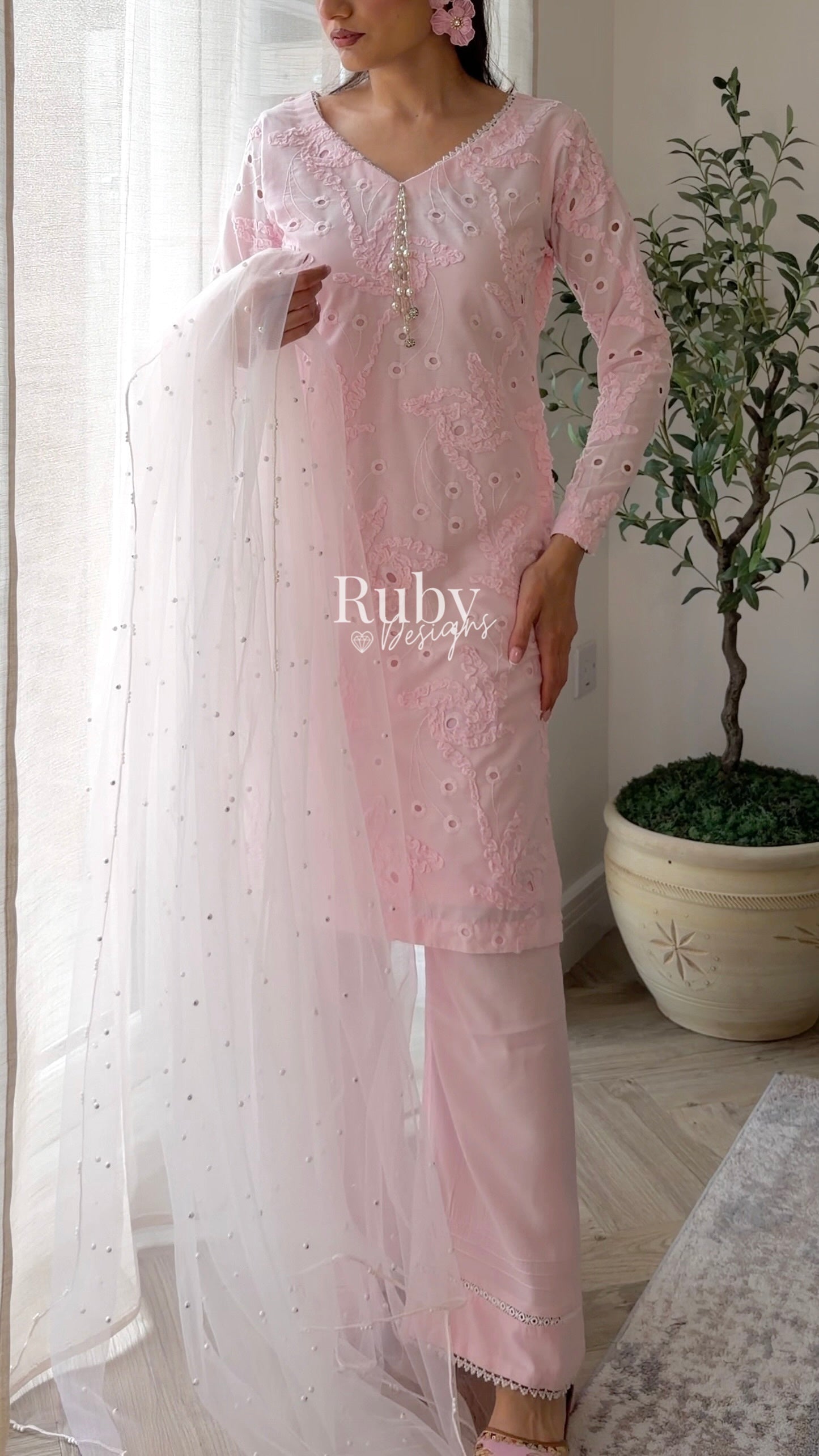 NOOR Blush - 3 Piece Lawn Suit with Two-Toned Dupatta