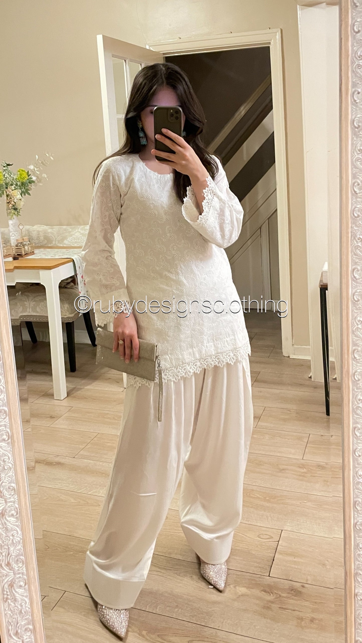 White Lily - 3 Piece Chikankari Suit with Farshi Shalwar