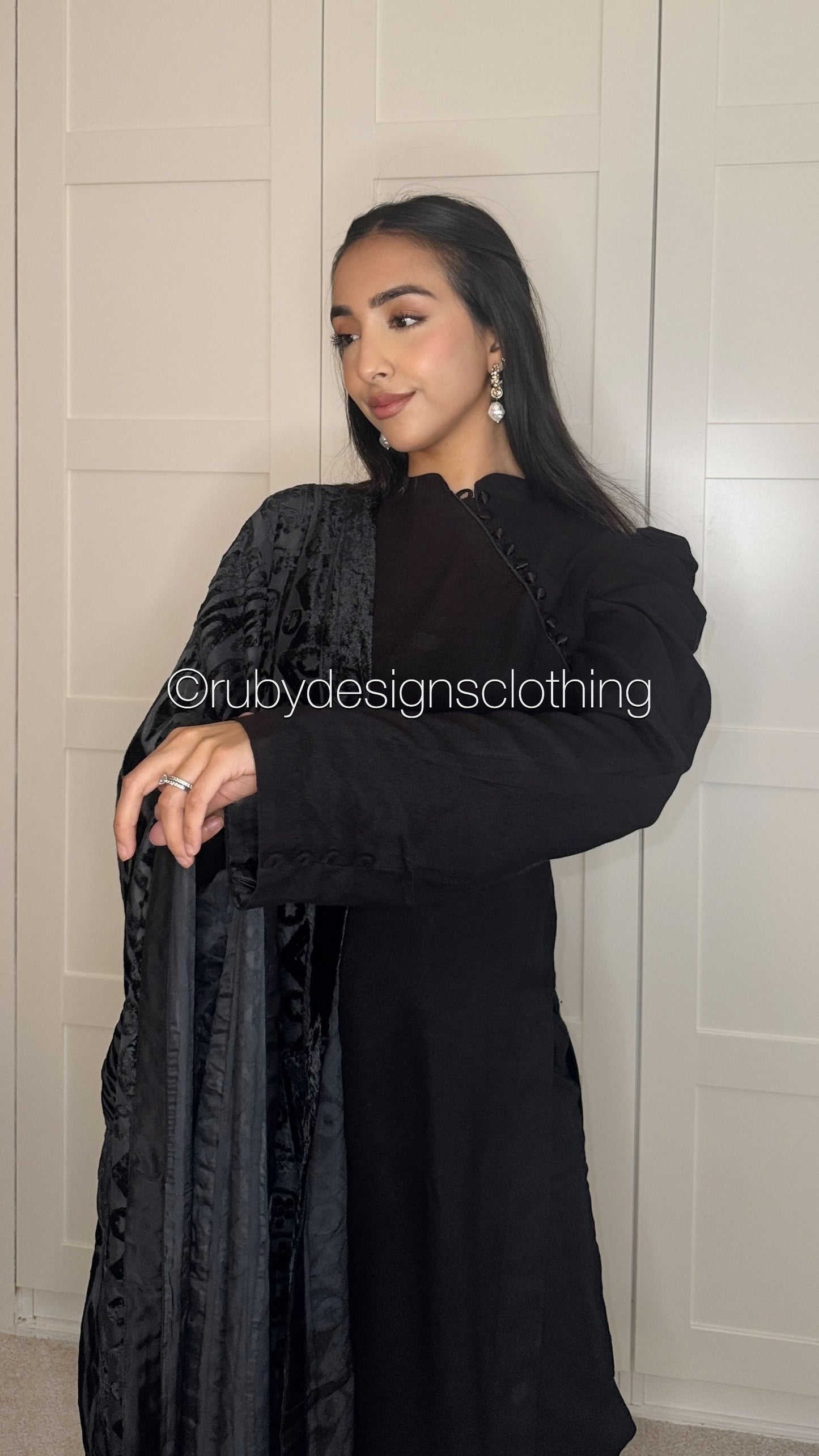 ZAILA Noir - 3 Piece Marina Suit with Palachi Shawl