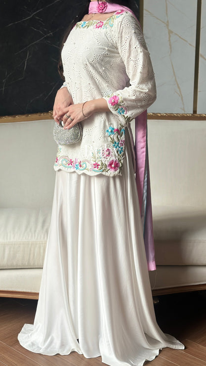 ALIZEH Petal - 3 Piece Chikankari Suit with Ombré Dupatta