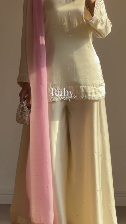 AMAYA - 3 Piece Silk Suit with Ombrè Dupatta