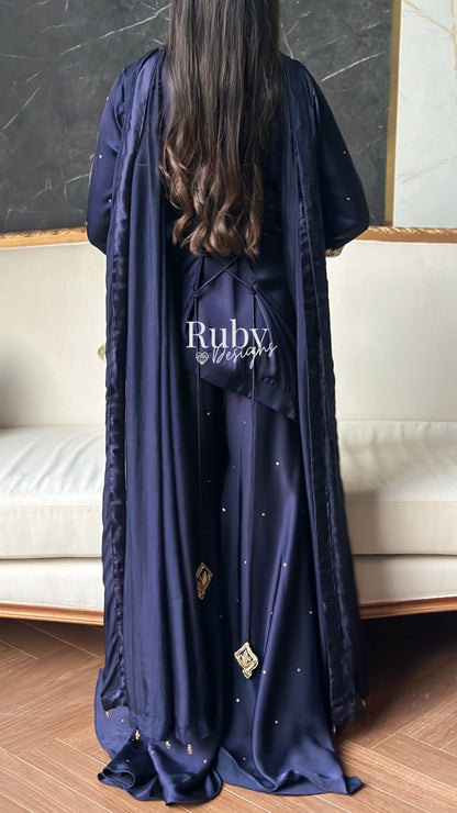 RANI Midnight - 3 Piece Luxury Silk Suit with Matching Bag