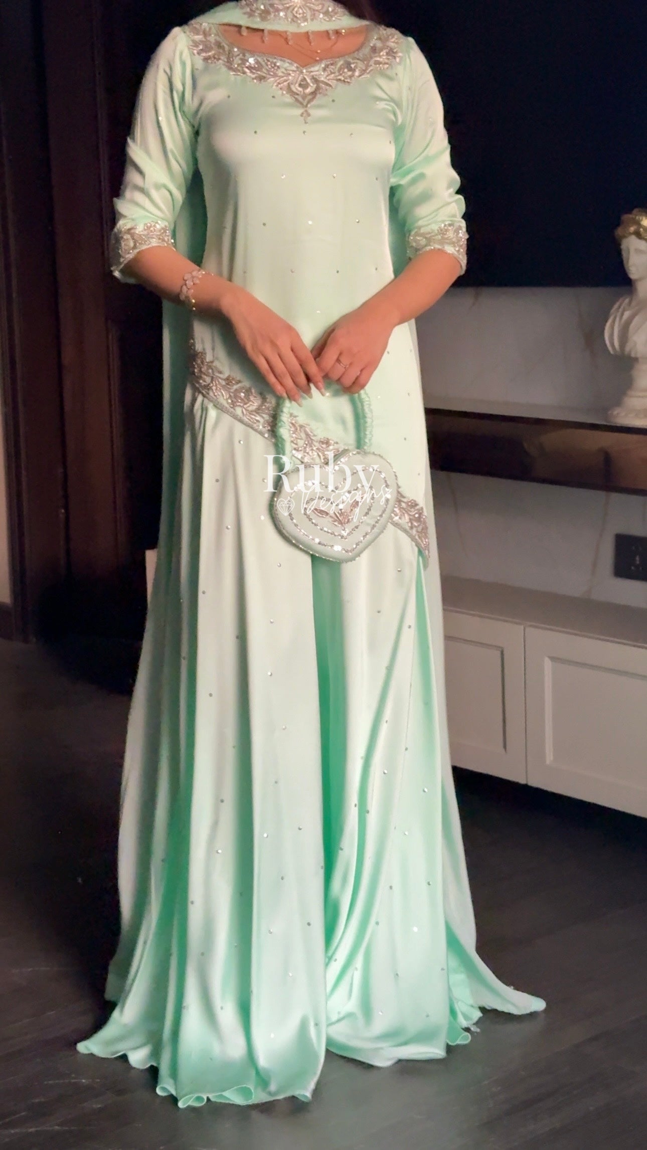 RANI Mint - 3 Piece Luxury Silk with Matching Bag