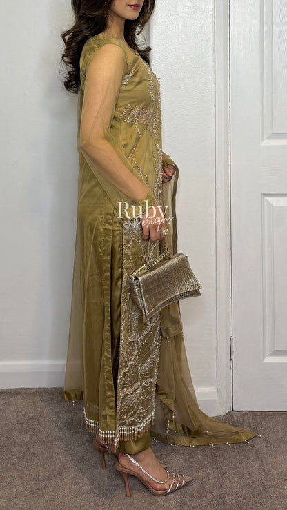 FOZIA - 3 Piece Net Suit with Tassel Detail