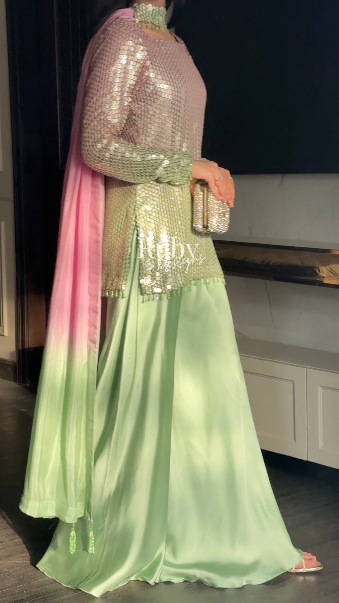 ALARA Haze - 3 Piece Silk Suit with Choker Dupatta