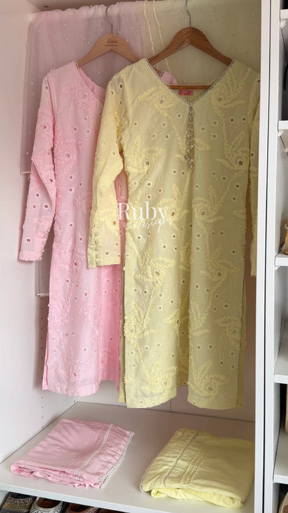 NOOR Blush - 3 Piece Lawn Suit with Two-Toned Dupatta