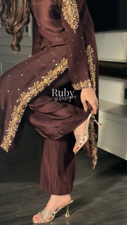 AMANI - 3 Piece Luxury Silk Suit with Handwork