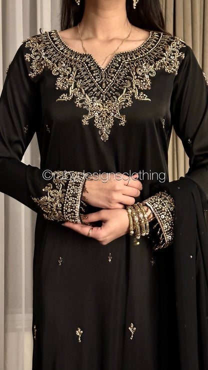 MAYSOON - 3 Piece Luxury Silk Suit with Hand Work