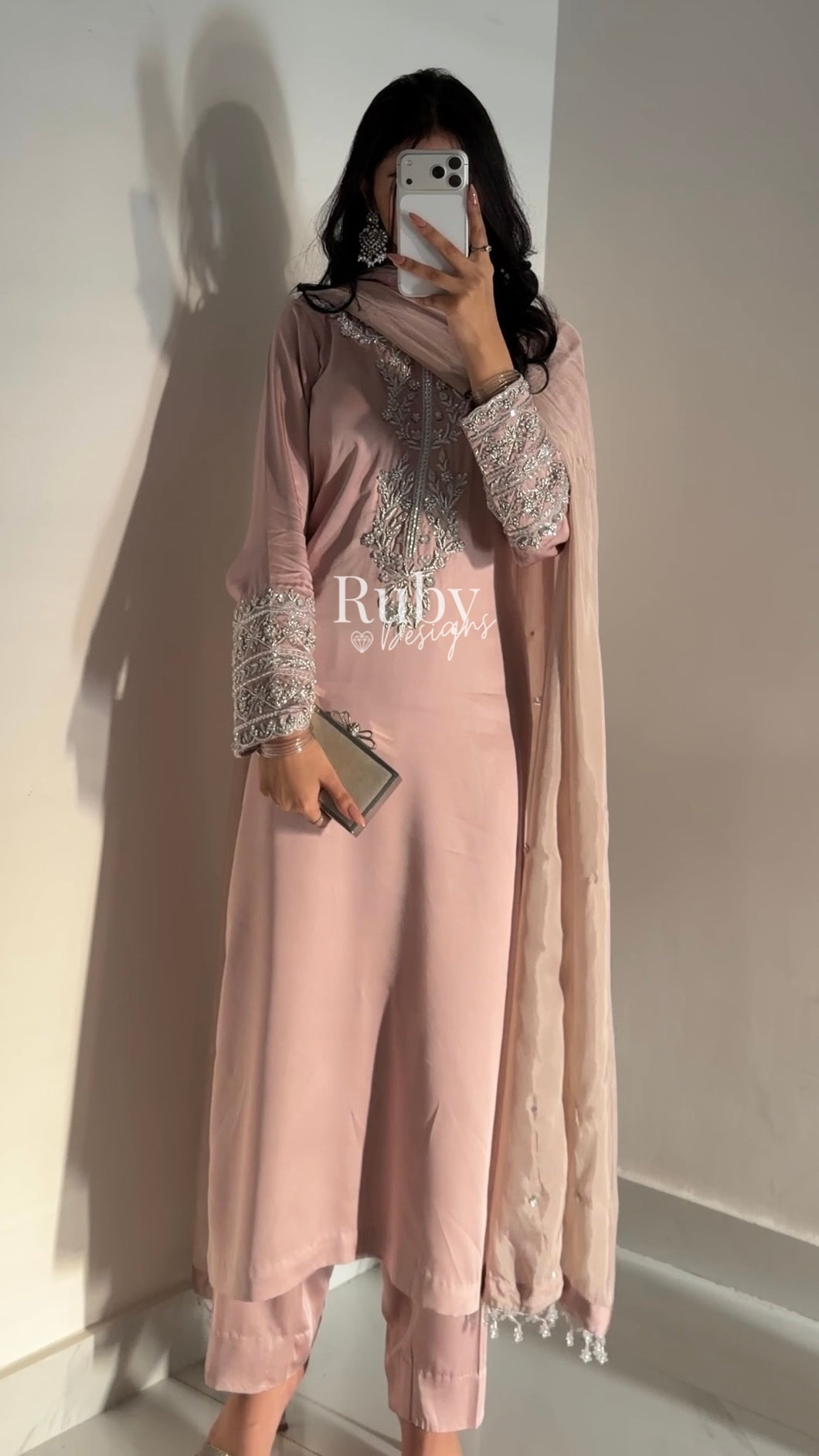 EMAAN - 3 Piece Luxury Silk Suit with Hand Work