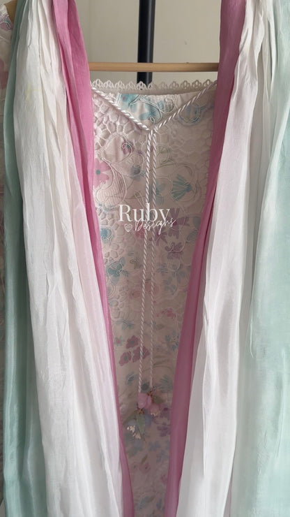 SAIRA Bloom - 3 Piece Cutwork Chikankari Suit with Balloon Trousers