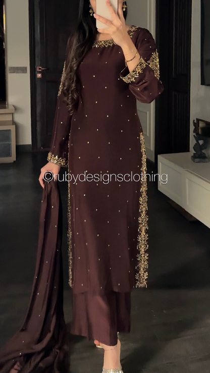 AMANI - 3 Piece Luxury Silk Suit with Handwork