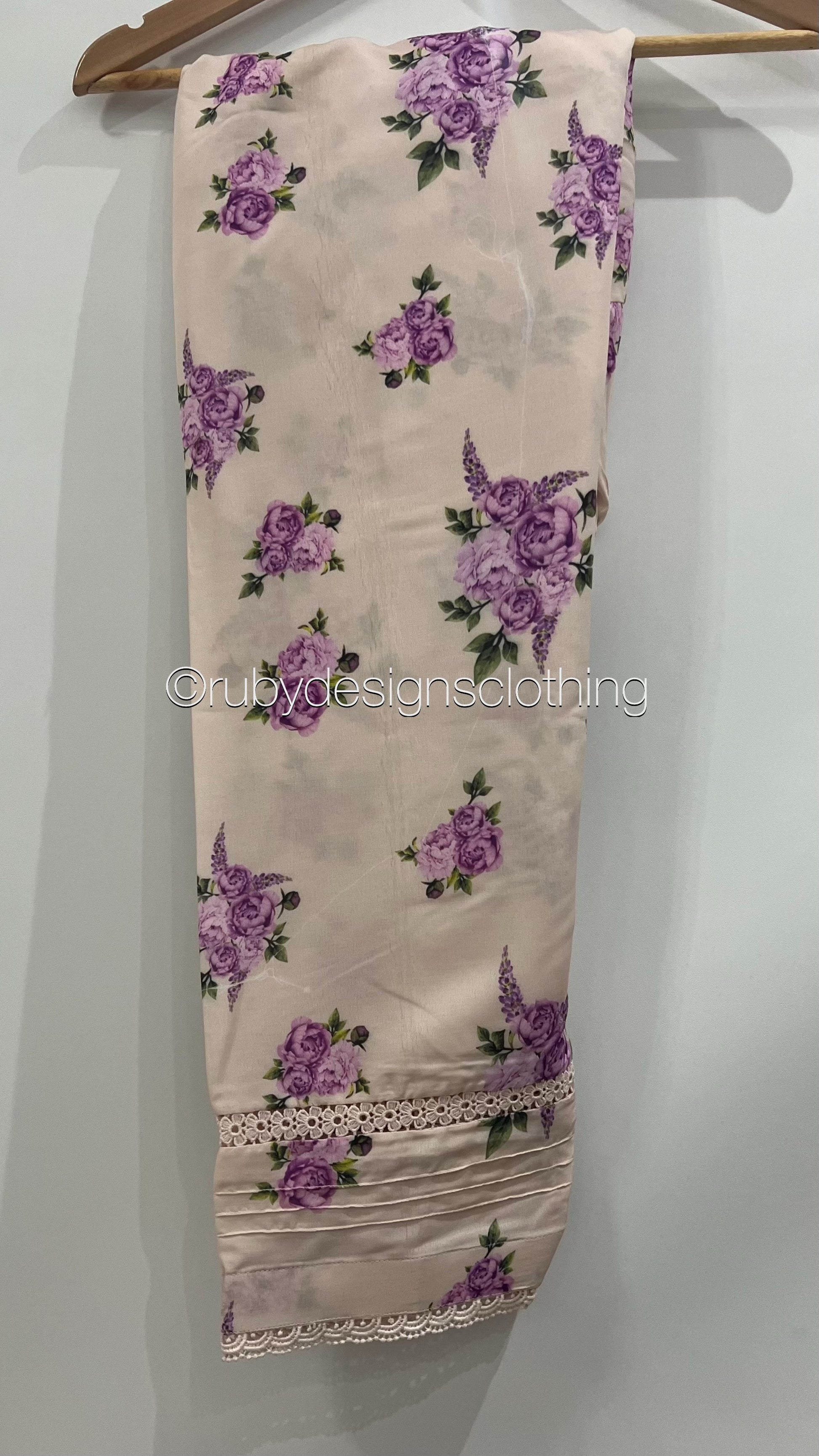 Minor Defect - BISMA - 3 Piece Lilac Floral Print Swiss Lawn Suit with Chiffon Dupatta (8748156879061)