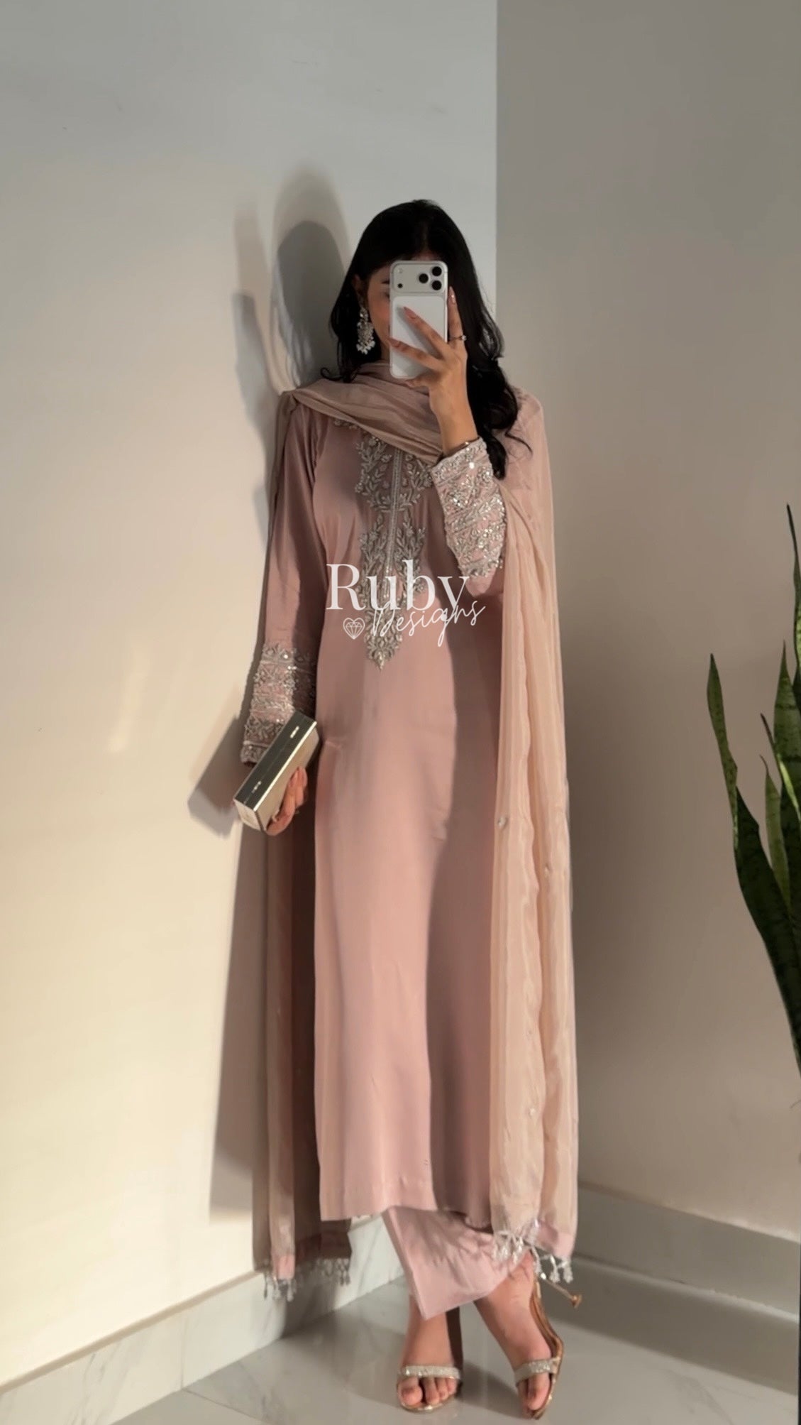 EMAAN - 3 Piece Luxury Silk Suit with Hand Work