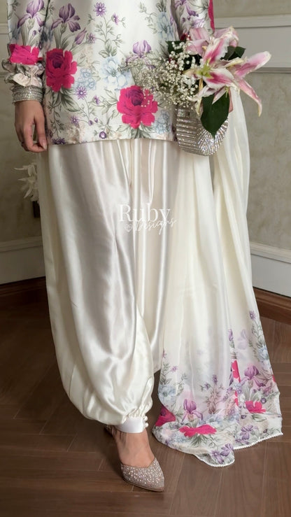 FLEUR Pearl - 3 Piece Silk Suit with Balloon Pants