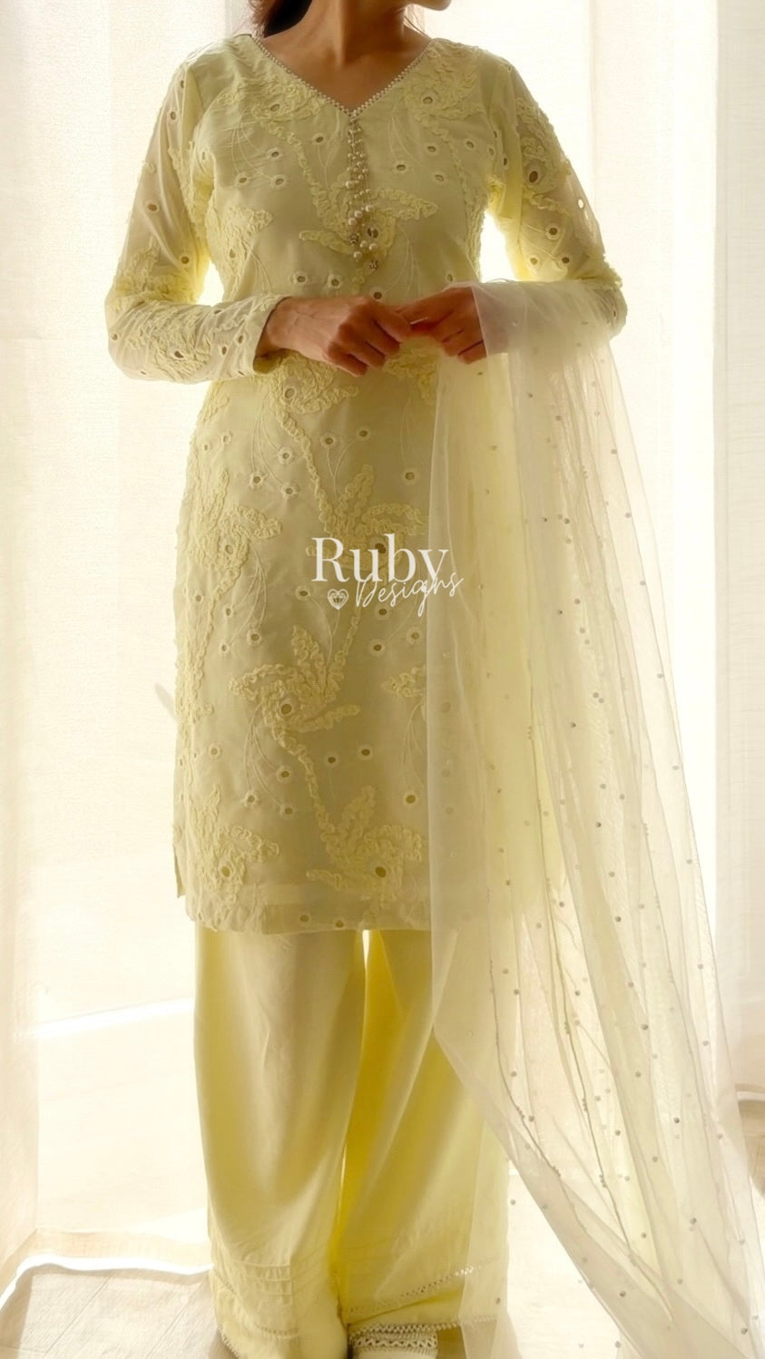 NOOR Soleil - 3 Piece Lawn Suit with Two-Toned Dupatta