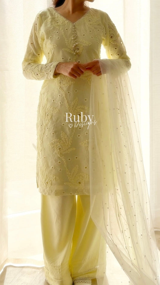 NOOR Soleil - 3 Piece Lawn Suit with Two-Toned Dupatta