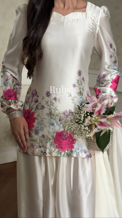 FLEUR Pearl - 3 Piece Silk Suit with Balloon Pants