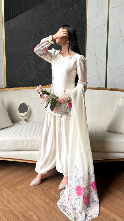 FLEUR Pearl - 3 Piece Silk Suit with Balloon Pants