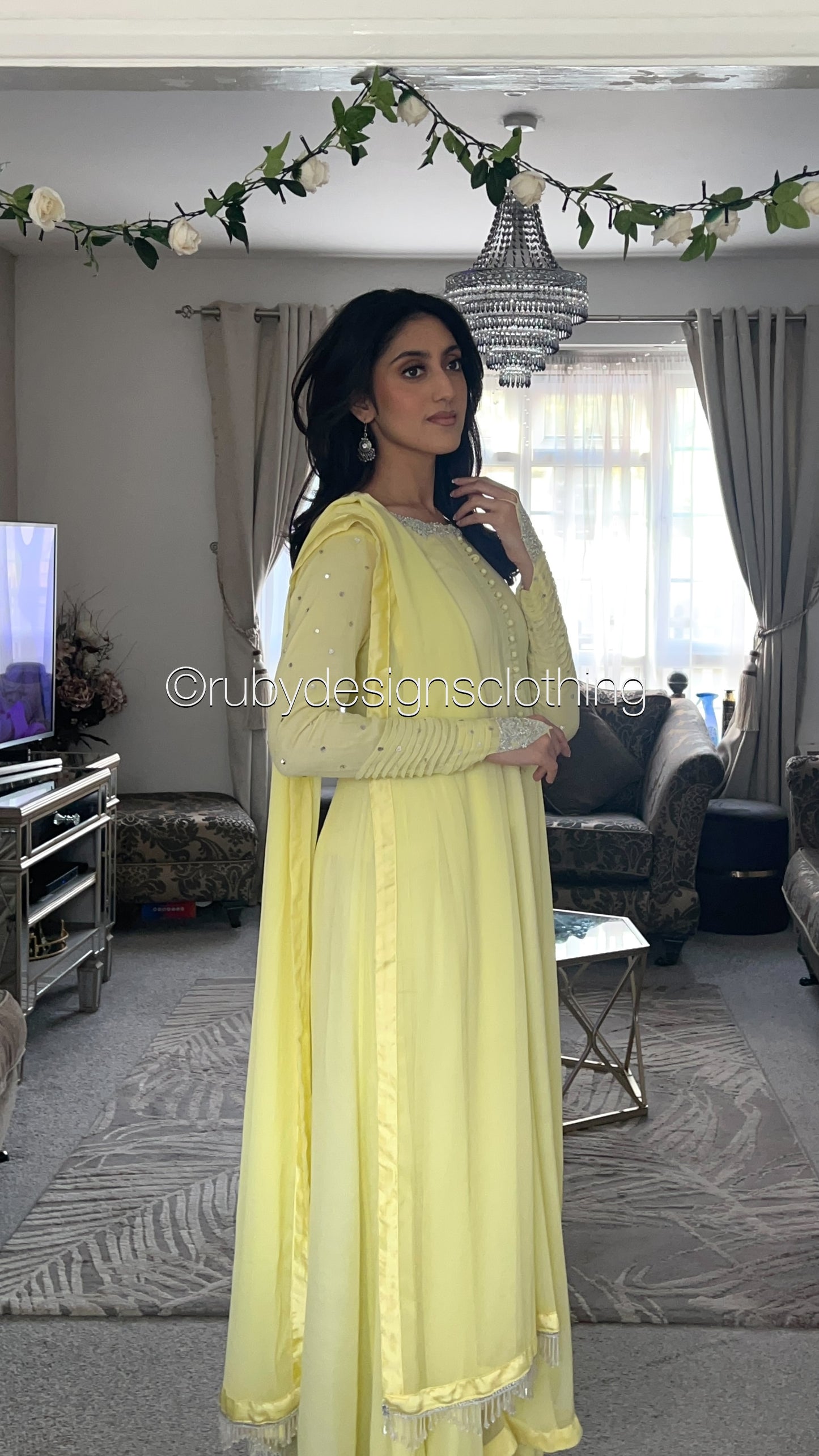 MEESHA Lemon - 3 Piece Chiffon Dress with Chiffon Dupatta (8646797394133)