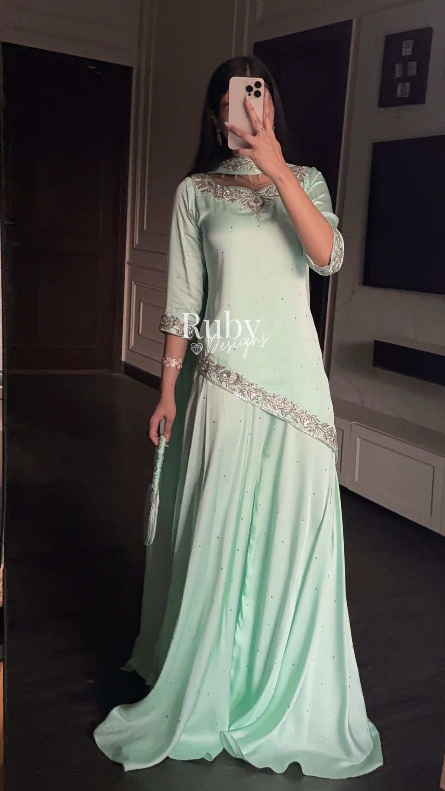 RANI Mint - 3 Piece Luxury Silk with Matching Bag