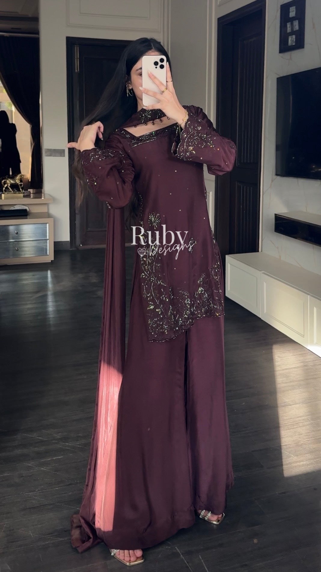 SELIN - 3 Piece Luxury Silk Suit with Flared Trouser
