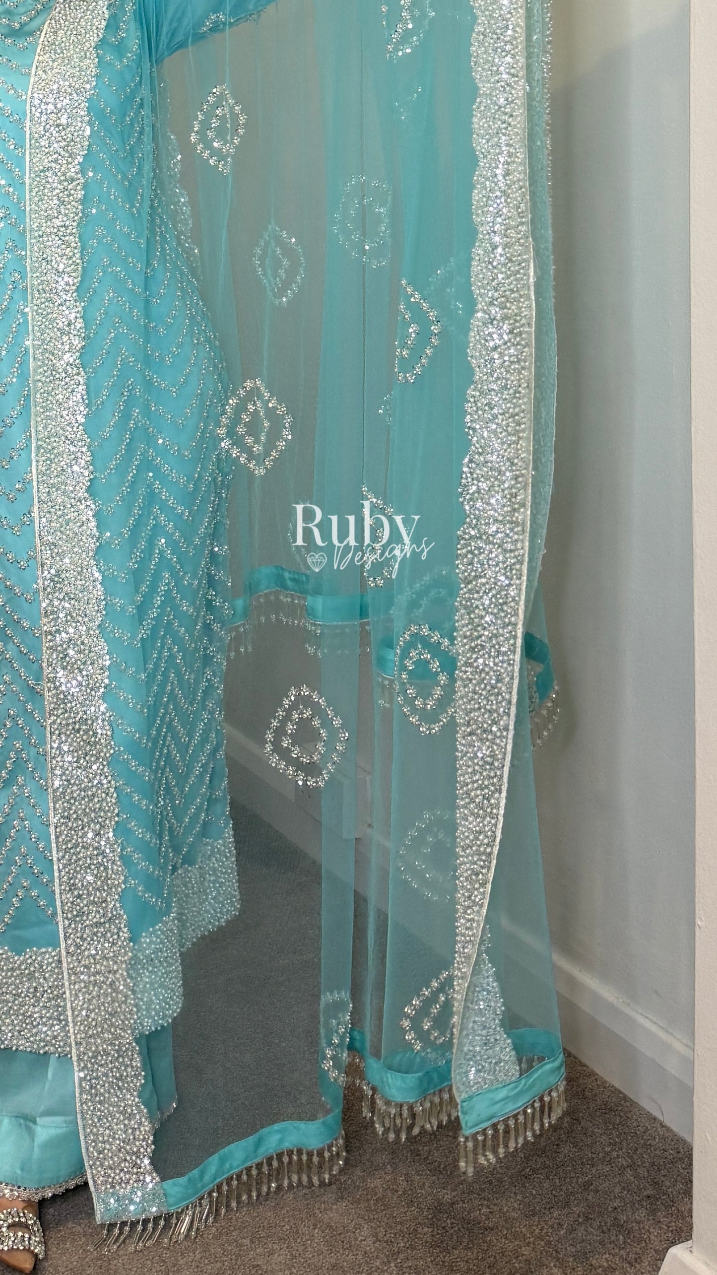 IZMA Ice - 3 Piece Net Suit with Wide Leg Trousers