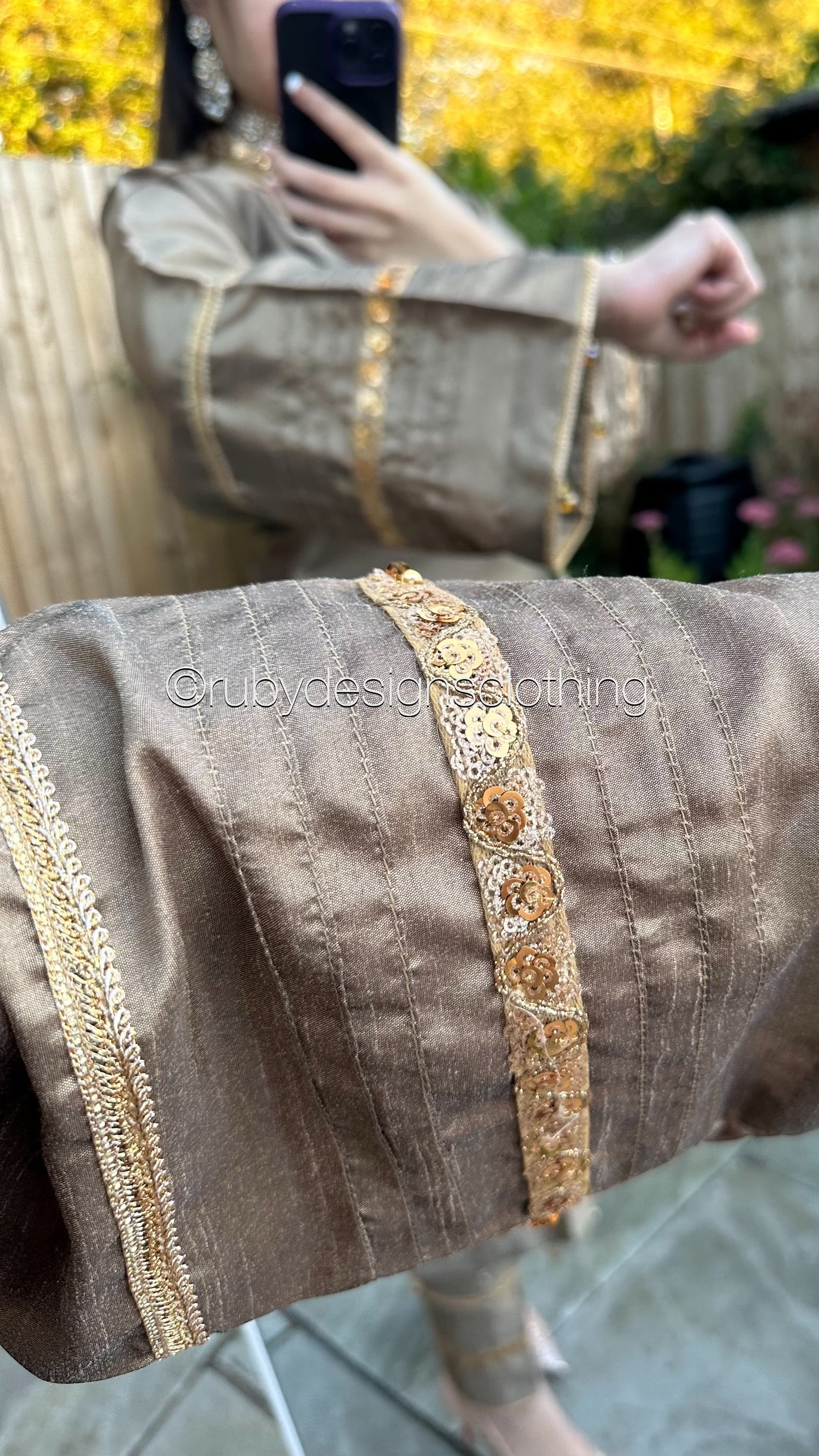 EXCLUSIVE SAMPLE - 2 Piece Bronze Raw Silk Suit (8746816438485)