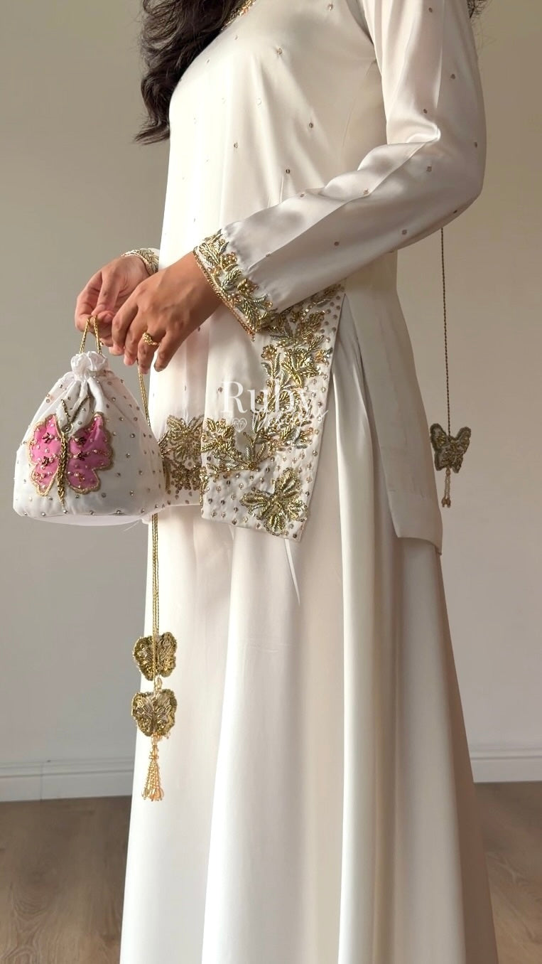 AENA Lily - 4 Piece Silk Suit with Matching Potli Bag