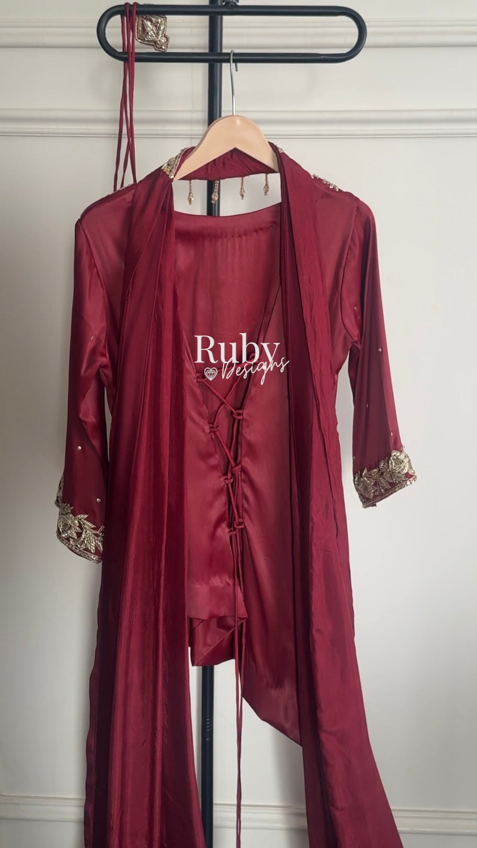 RANI Rouge - 3 Piece Luxury Silk Suit with Matching Bag