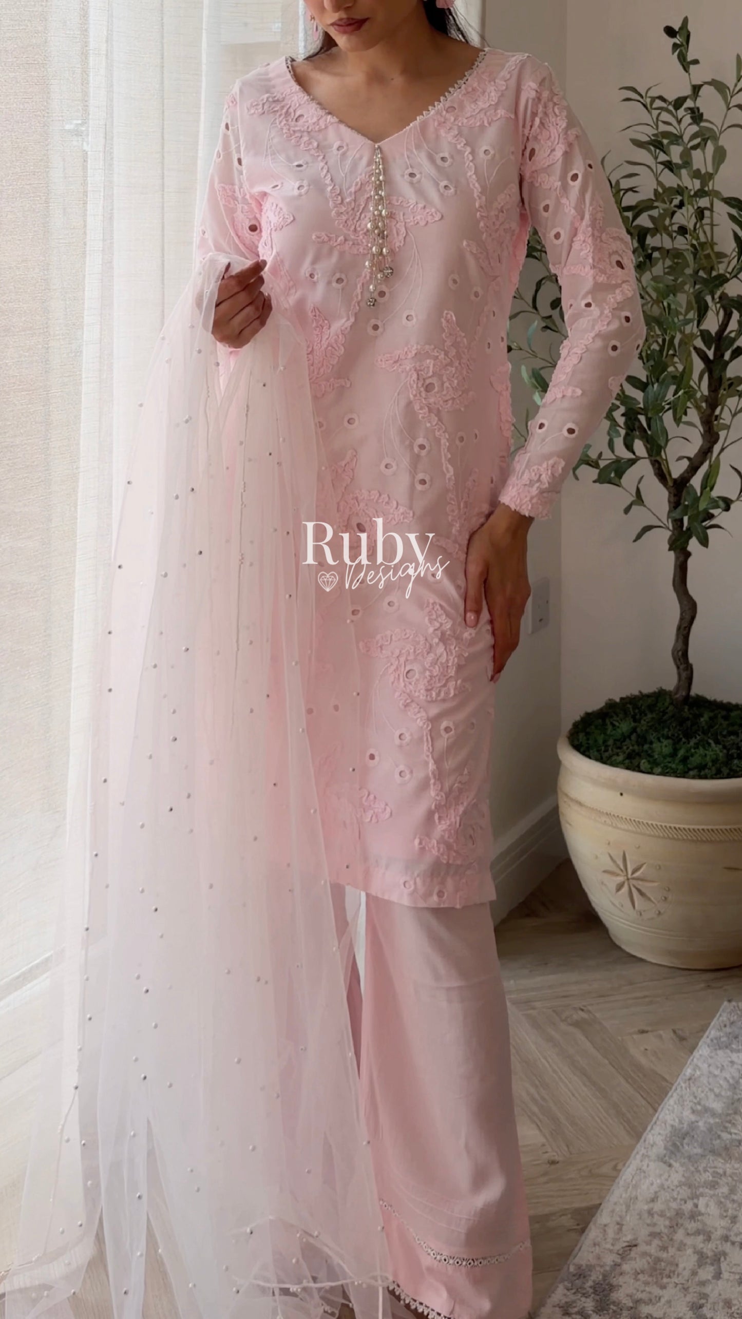 NOOR Blush - 3 Piece Lawn Suit with Two-Toned Dupatta
