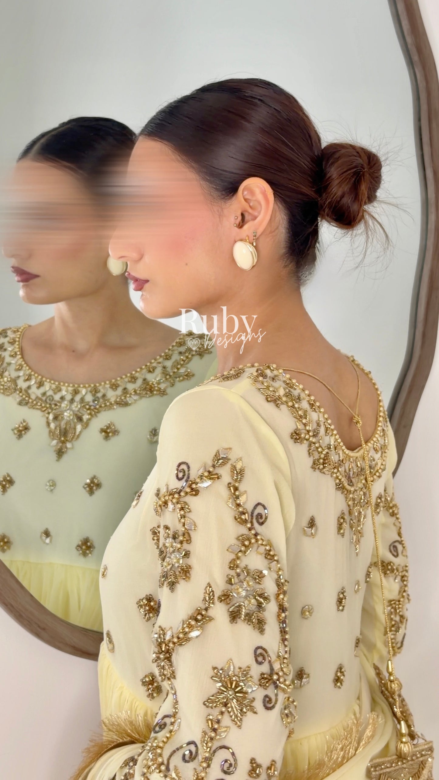 NAYRA Butter Silhouette 1 - 3 Piece Chiffon Dress with Kiran Lace Dupatta and Churidaar Trousers
