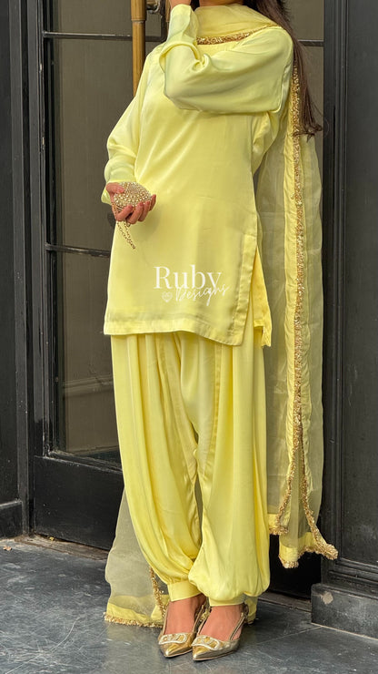 AMELLE Honey - 3 Piece Silk Suit with Balloon Pants